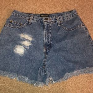 Eddie Bauer high waisted jean shorts